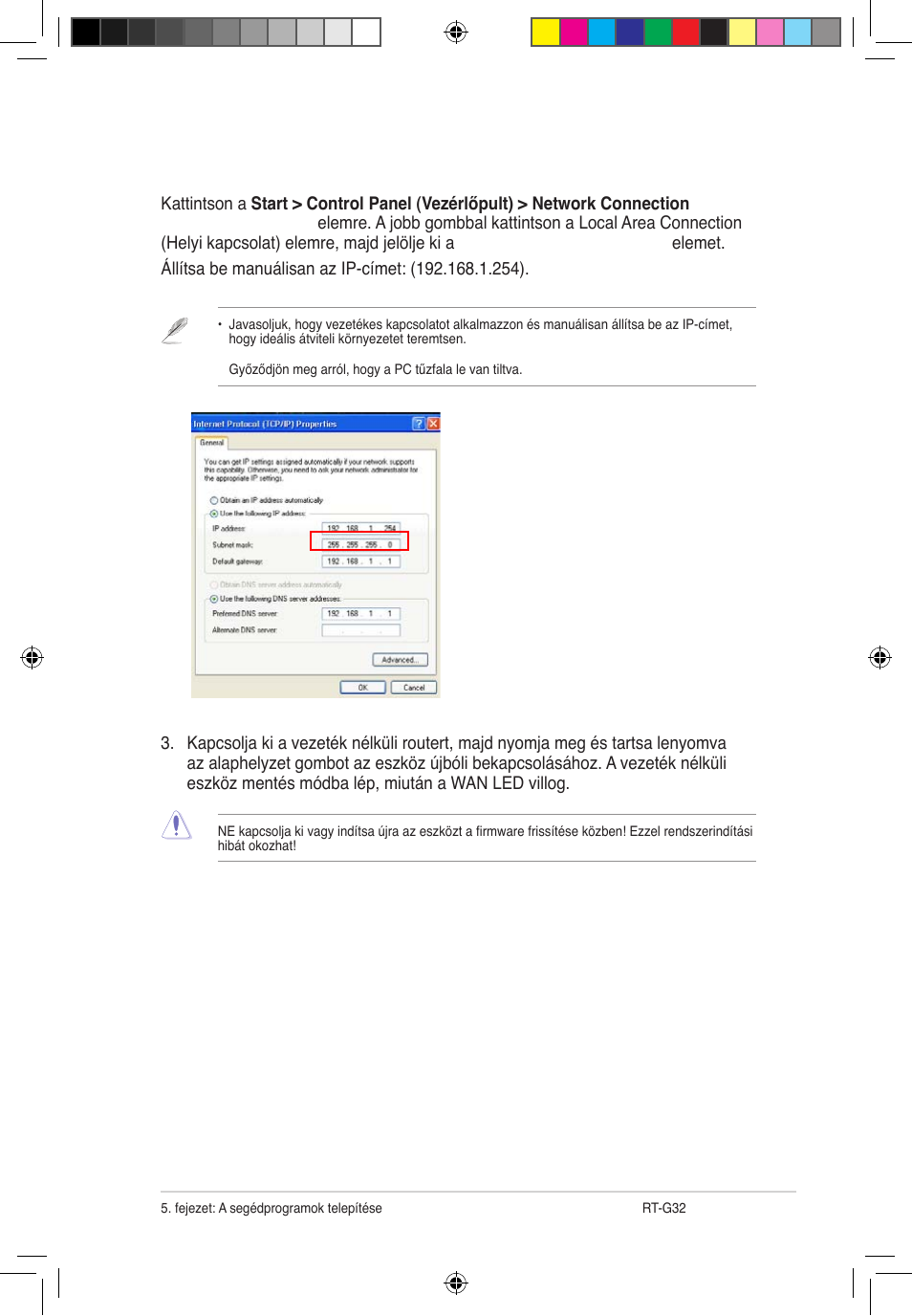 Ip-cím manuális beállítása | Asus RT-G32 User Manual | Page 291 / 743