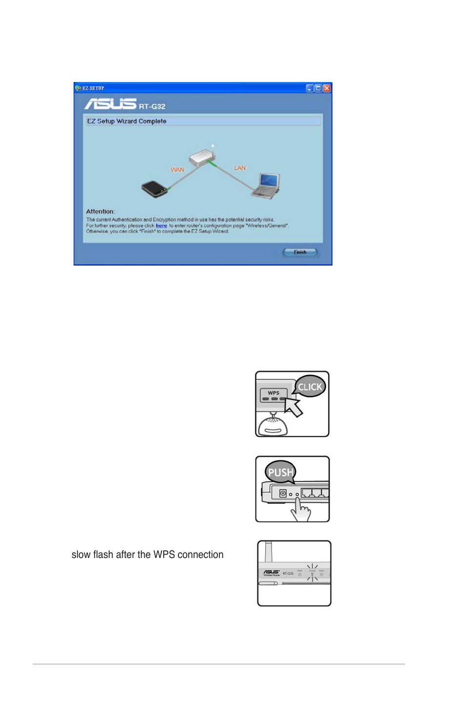Wps quick button setup | Asus RT-G32 User Manual | Page 32 / 743
