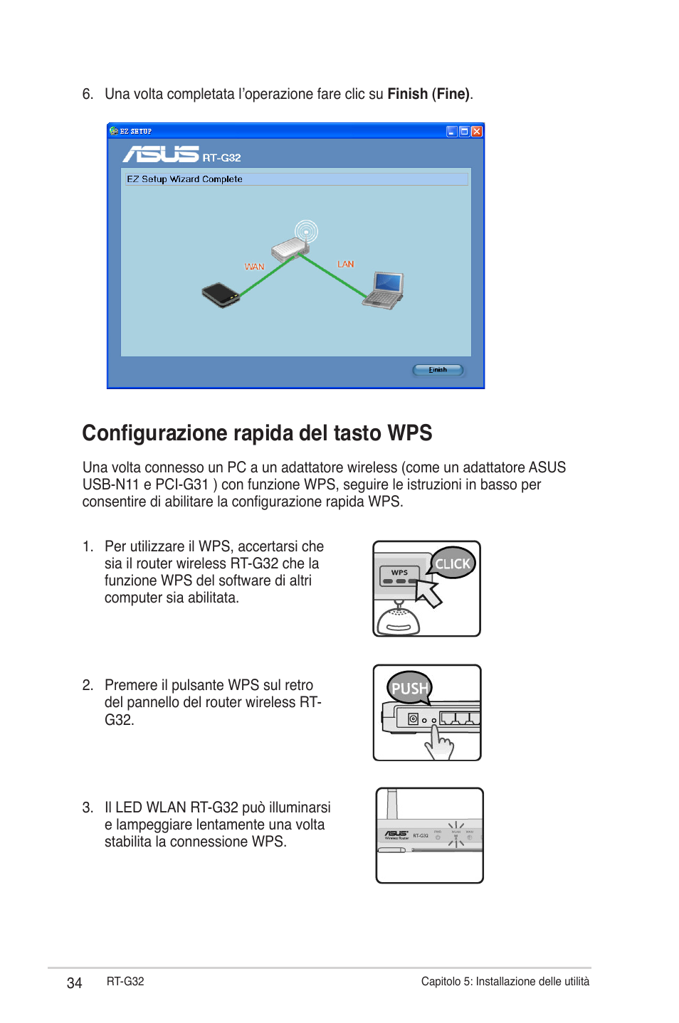 Configurazione rapida del tasto wps | Asus RT-G32 User Manual | Page 342 / 743