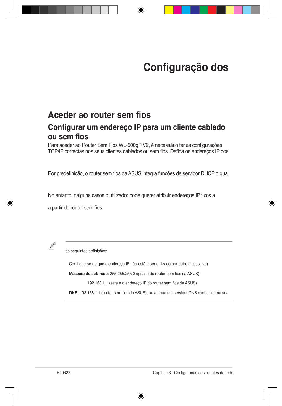 Configuração dos clientes de rede, Aceder ao router sem fios | Asus RT-G32 User Manual | Page 412 / 743