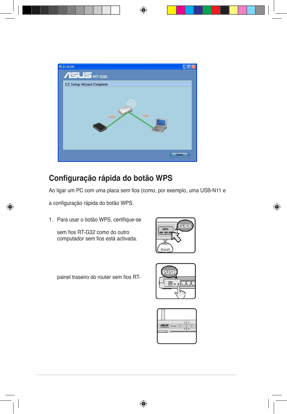 Configuração rápida do botão wps | Asus RT-G32 User Manual | Page 430 / 743