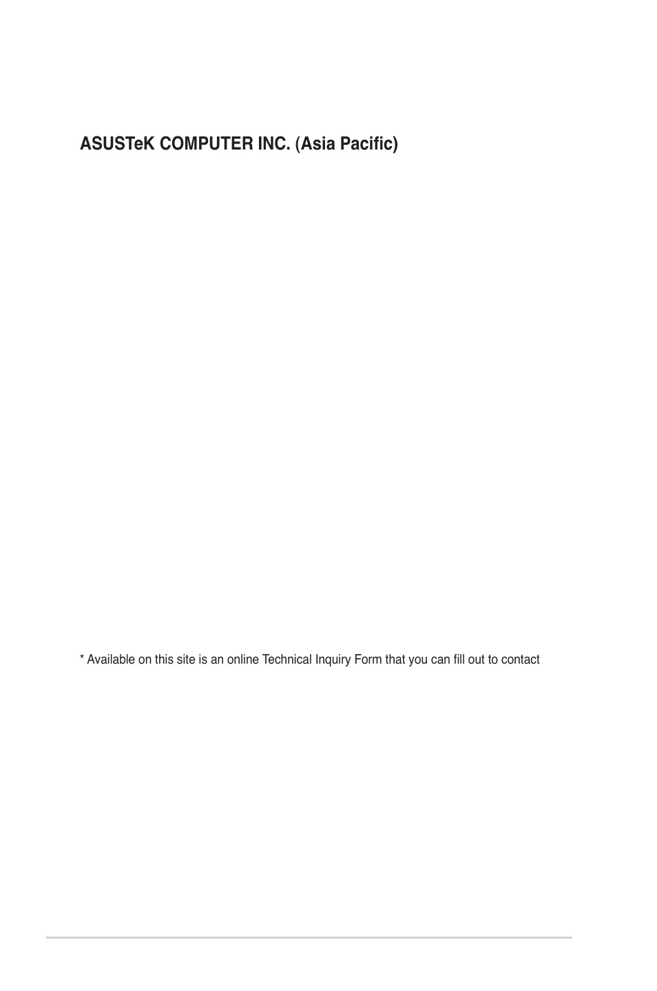 Asus contact information, Asustek computer inc. (asia pacific), Asus computer international (america) | Asus computer gmbh (germany and austria), Technical support | Asus RT-G32 User Manual | Page 44 / 743