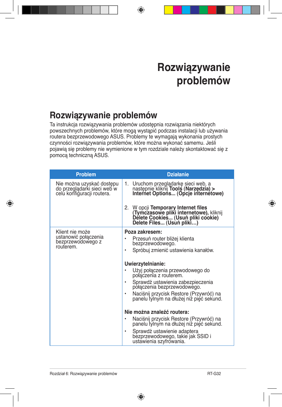 Rozwiązywanie problemów | Asus RT-G32 User Manual | Page 475 / 743