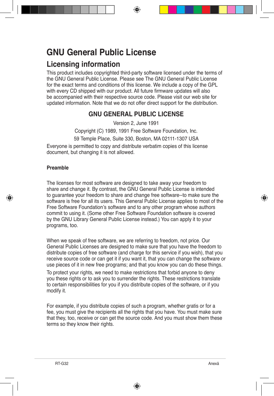 Gnu general public license, Licensing information | Asus RT-G32 User Manual | Page 568 / 743