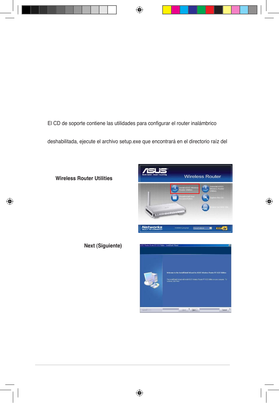 Instalación de las utilidades | Asus RT-G32 User Manual | Page 598 / 743