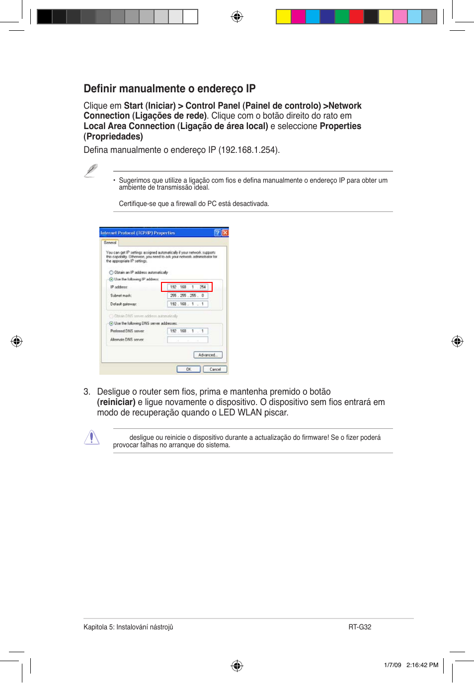 Definir manualmente o endereço ip | Asus RT-G32 User Manual | Page 71 / 743
