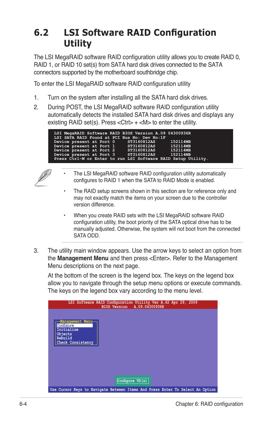 2 lsi software raid configuration utility, Lsi software raid configuration utility -4 | Asus TS300-E6/PS4 User Manual | Page 112 / 168