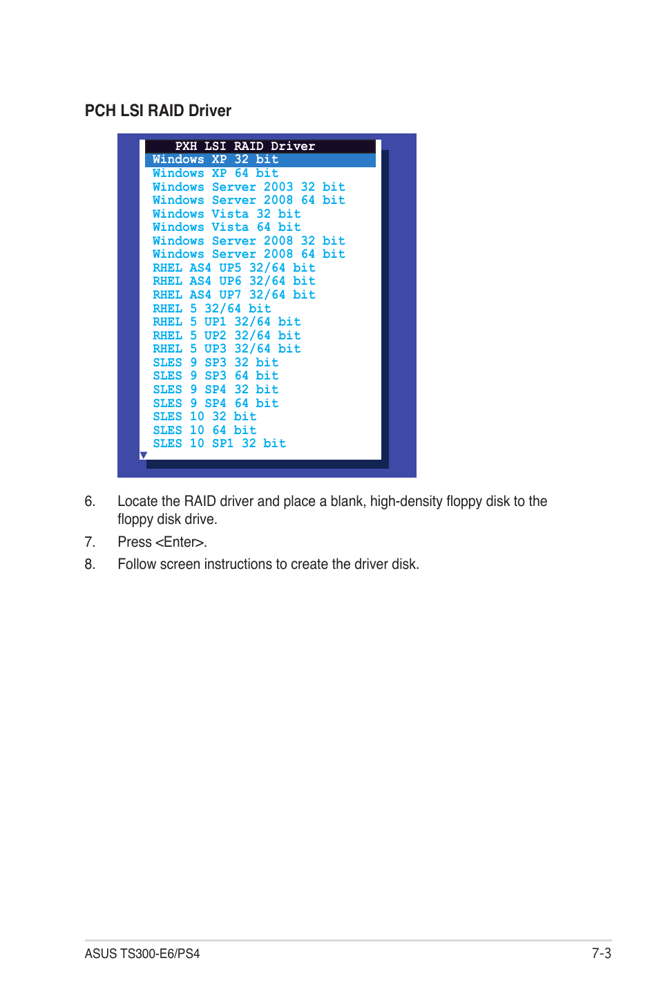 Pch lsi raid driver | Asus TS300-E6/PS4 User Manual | Page 145 / 168