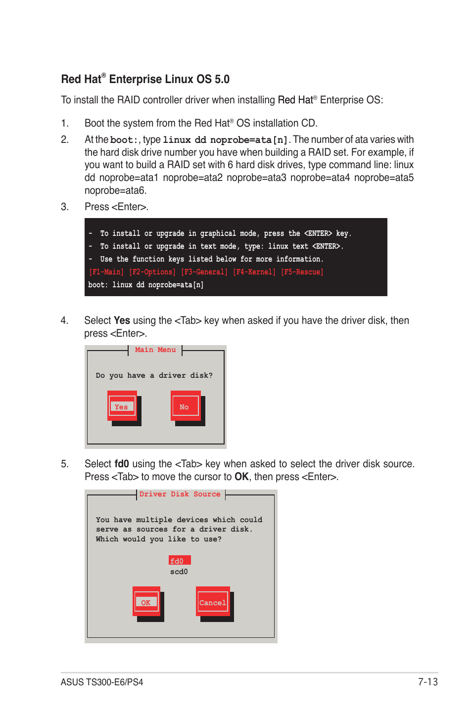 Red hat, Enterprise linux os 5.0 | Asus TS300-E6/PS4 User Manual | Page 155 / 168