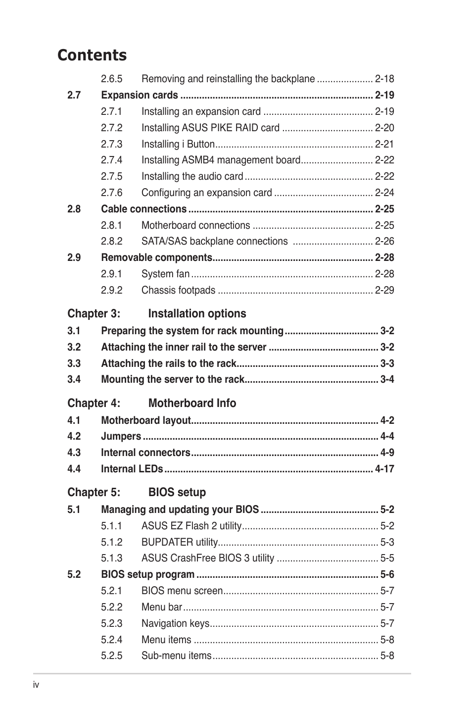 Asus TS300-E6/PS4 User Manual | Page 4 / 168