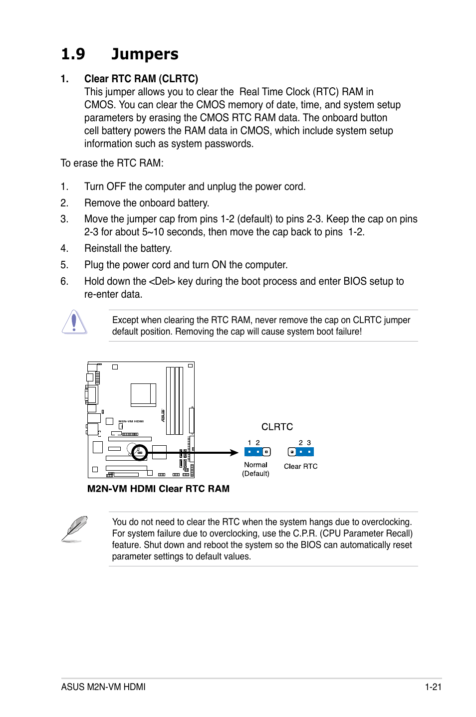 9 jumpers | Asus M2N-VM HDMI User Manual | Page 33 / 98