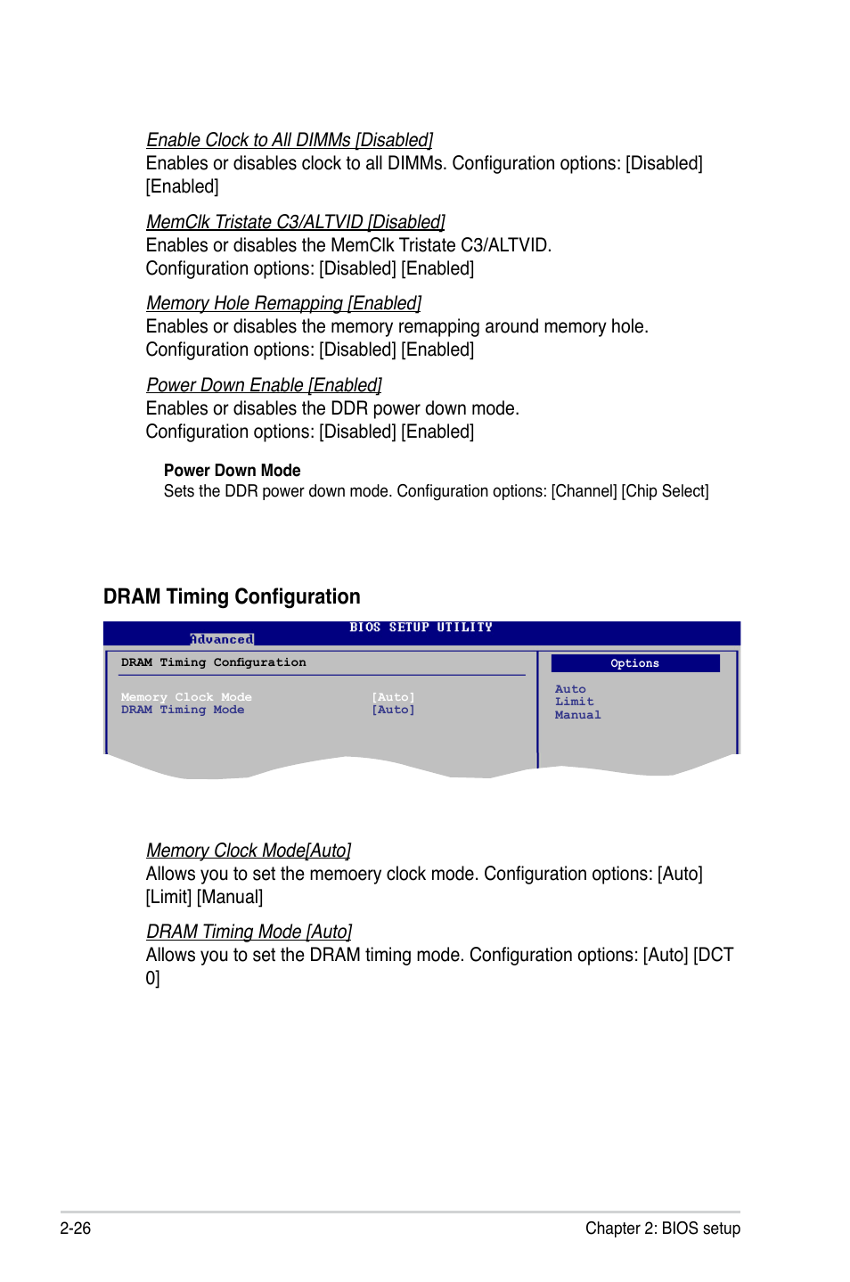 Dram timing configuration | Asus M2N-VM HDMI User Manual | Page 72 / 98