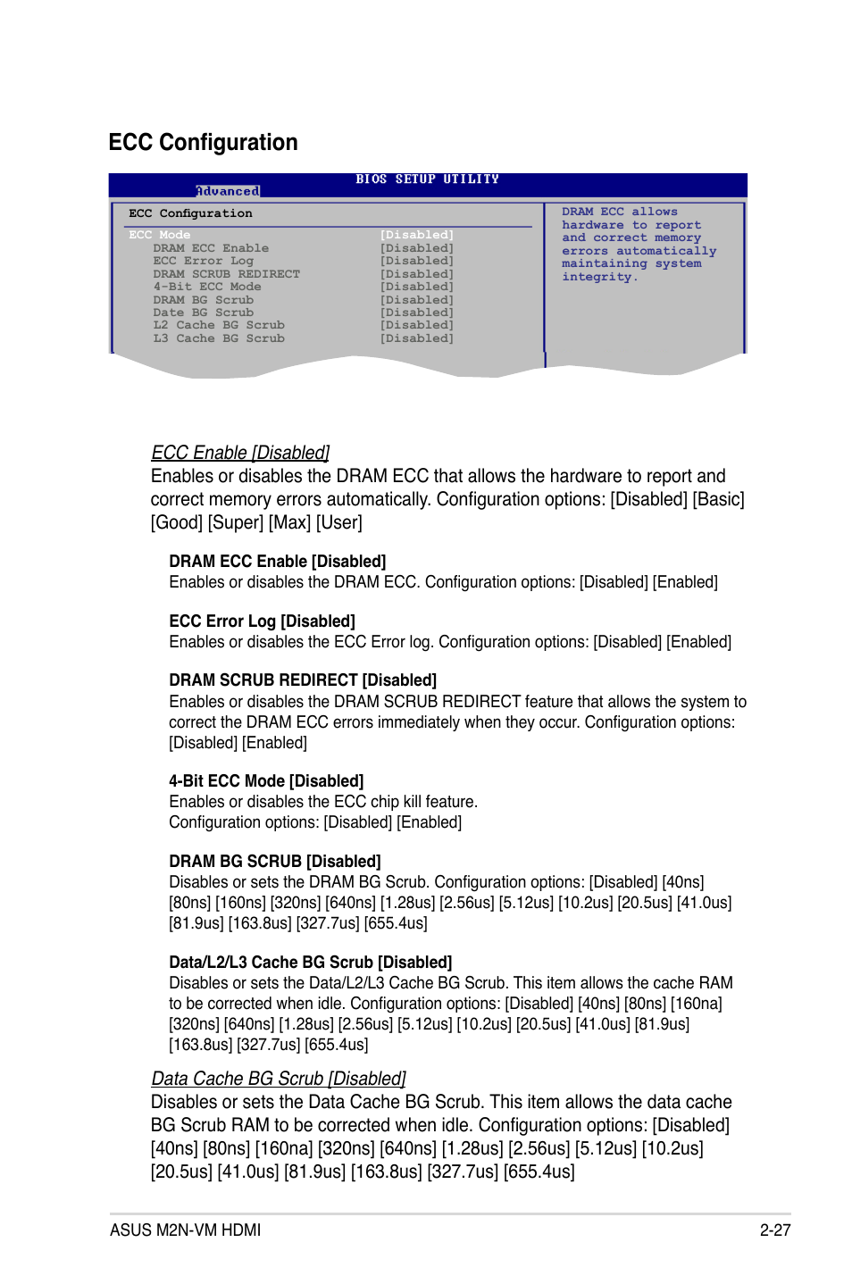 Ecc configuration | Asus M2N-VM HDMI User Manual | Page 73 / 98