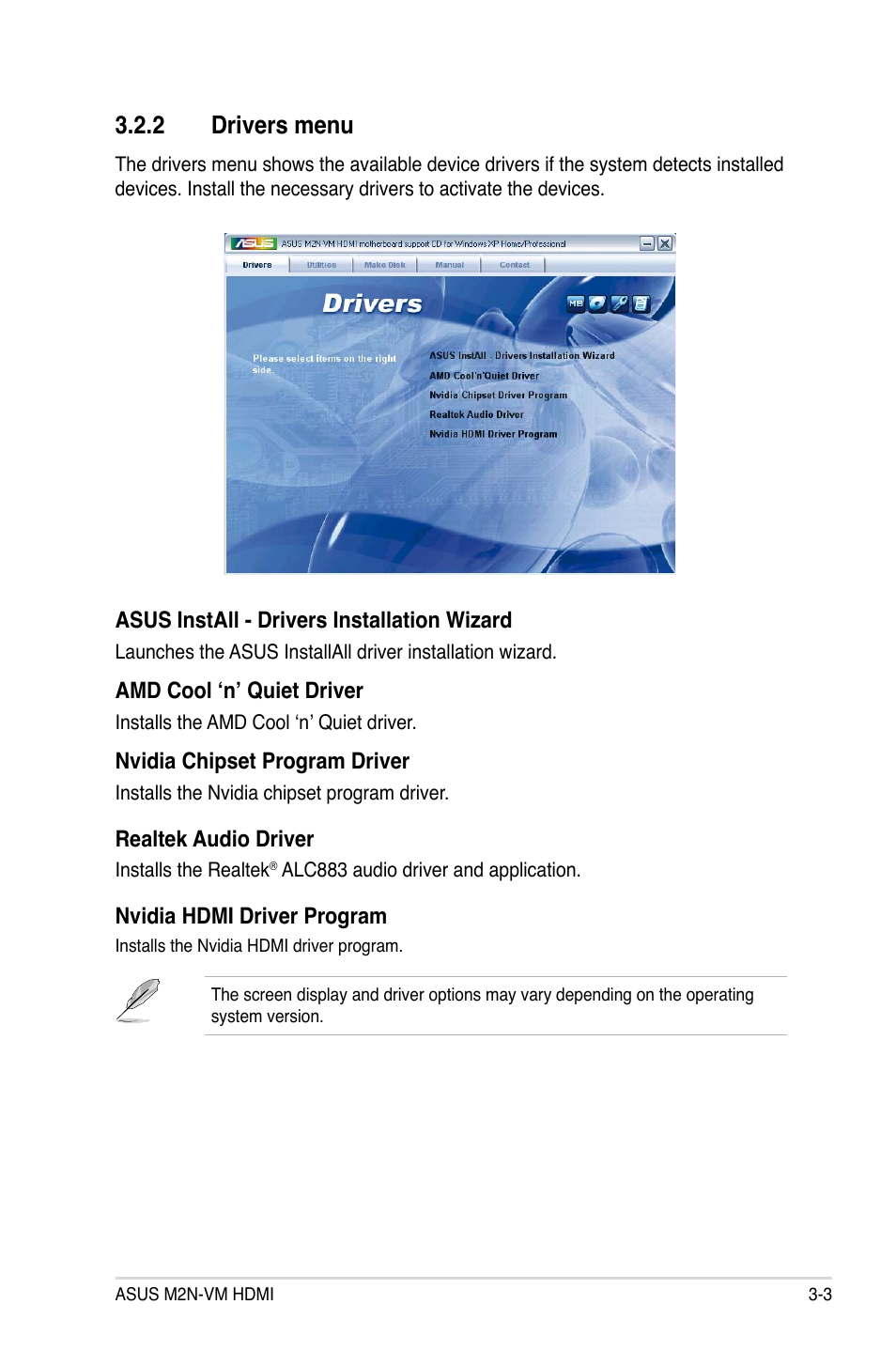 2 drivers menu | Asus M2N-VM HDMI User Manual | Page 91 / 98