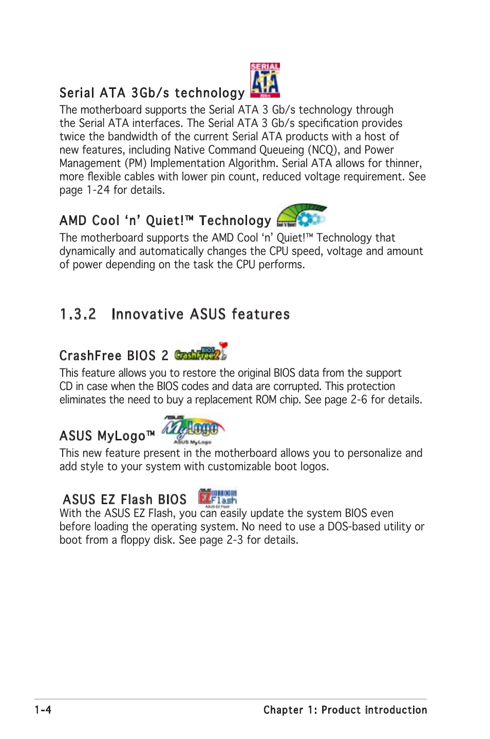  innovative asus features | Asus A8V-VM User Manual | Page 16 / 84