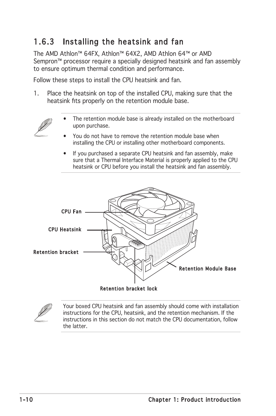 3 installing the heatsink and fan | Asus A8V-VM User Manual | Page 22 / 84