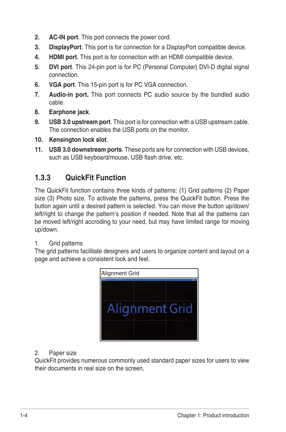 3 quickfit function, Quickfit function -4 | Asus PB248Q User Manual | Page 10 / 27