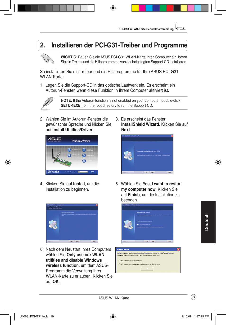  installierenderpci-g31-treiberundprogramme | Asus PCI-G31 User Manual | Page 23 / 87