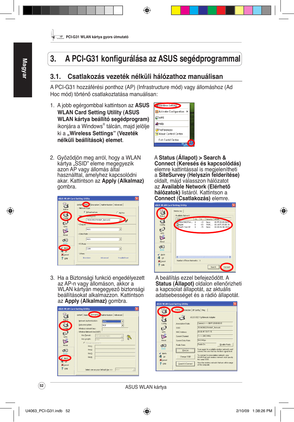 A pci-g31 konfigurálása az asus segédprogrammal | Asus PCI-G31 User Manual | Page 56 / 87