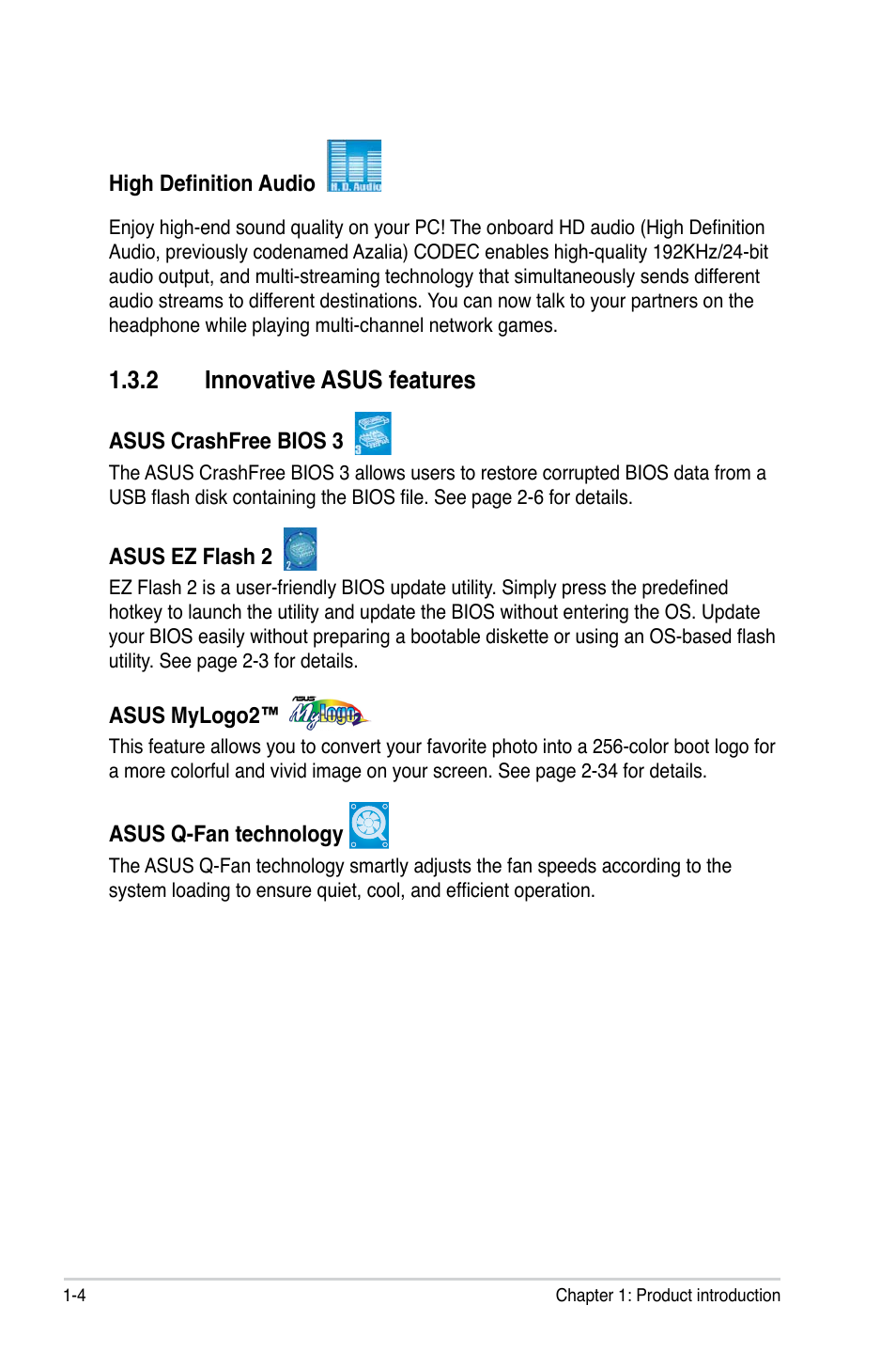 2 innovative asus features | Asus P5GC-MX/GBL User Manual | Page 16 / 96