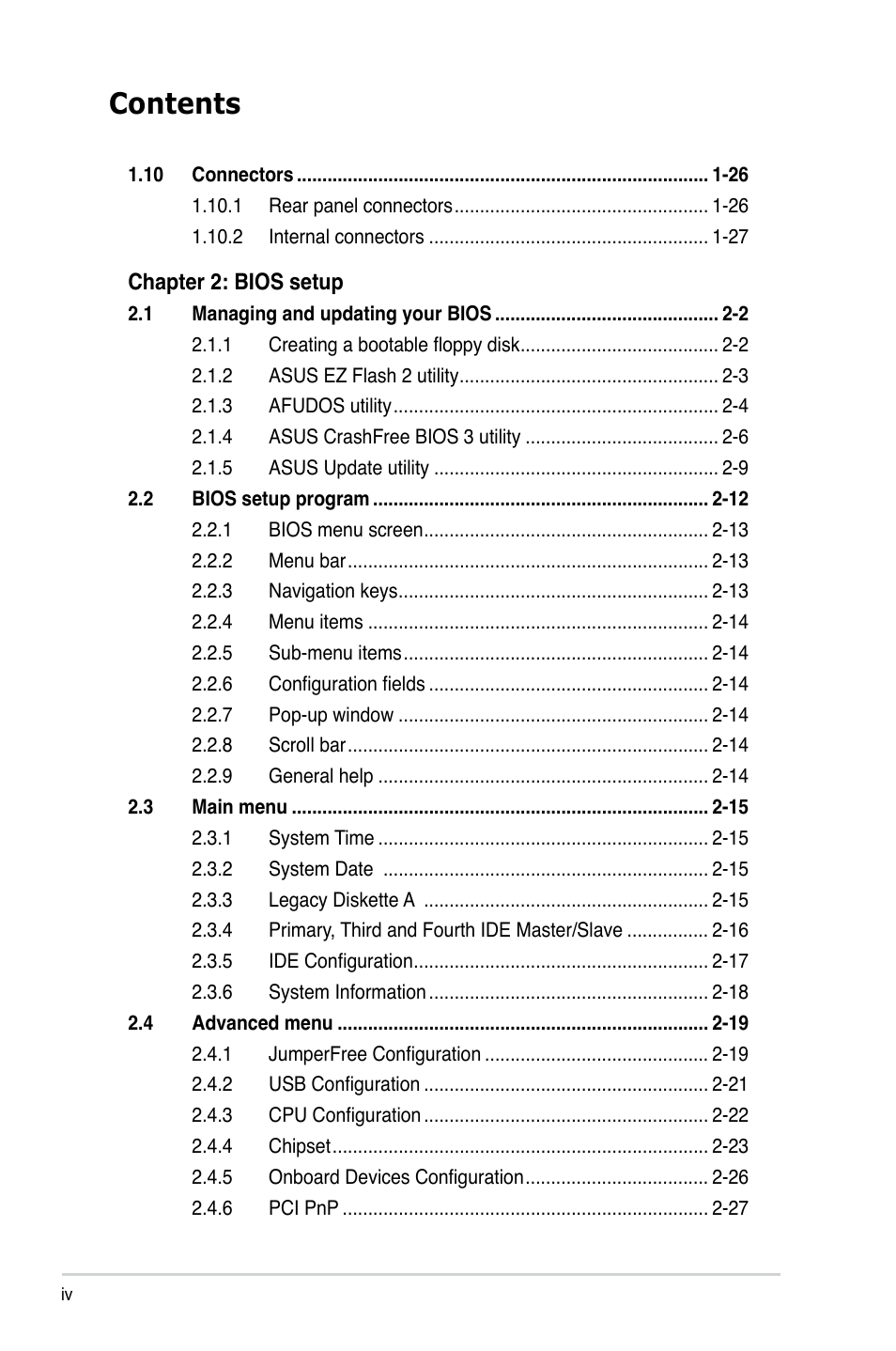 Asus P5GC-MX/GBL User Manual | Page 4 / 96