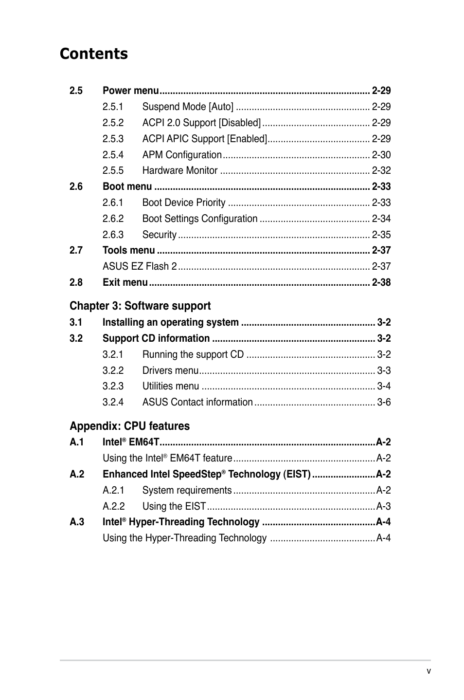 Asus P5GC-MX/GBL User Manual | Page 5 / 96