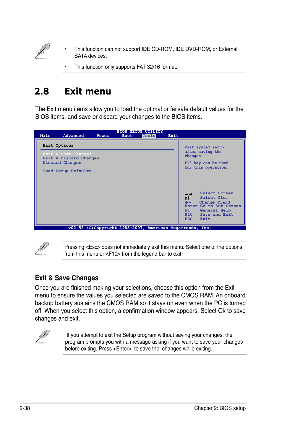8 exit menu, Exit & save changes | Asus P5GC-MX/GBL User Manual | Page 84 / 96