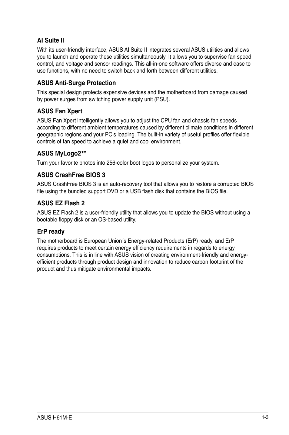 Asus H61M-E User Manual | Page 11 / 72