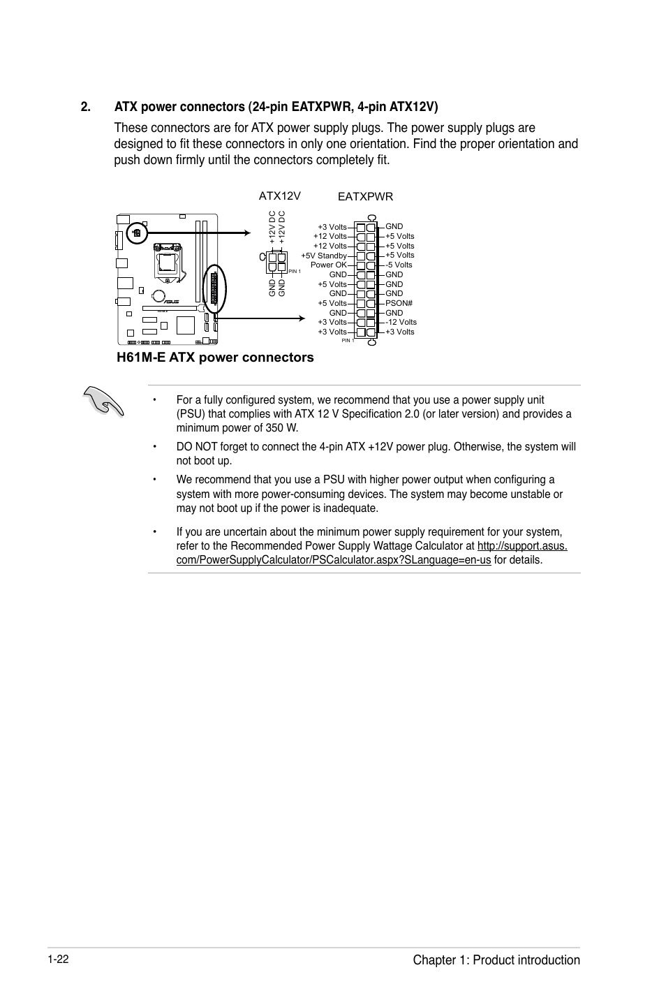 Chapter 1: product introduction | Asus H61M-E User Manual | Page 30 / 72