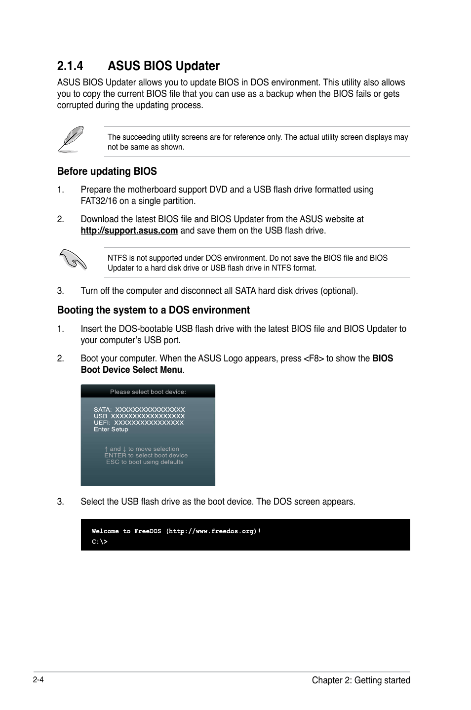 4 asus bios updater | Asus H61M-E User Manual | Page 38 / 72