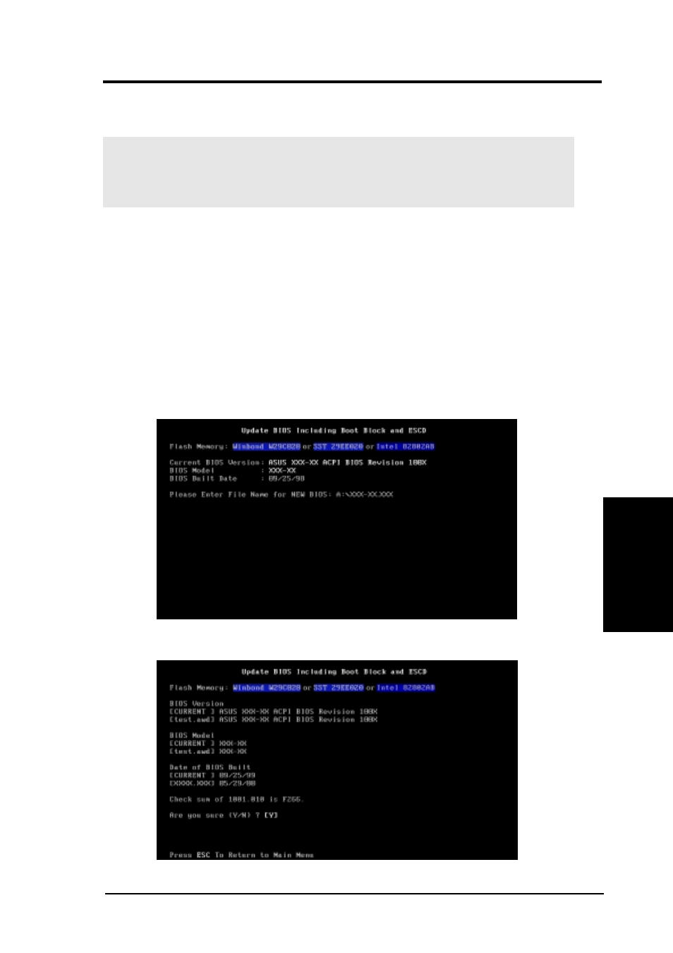 Bios setup, 2 updating bios procedures | Asus TR-DL User Manual | Page 43 / 104