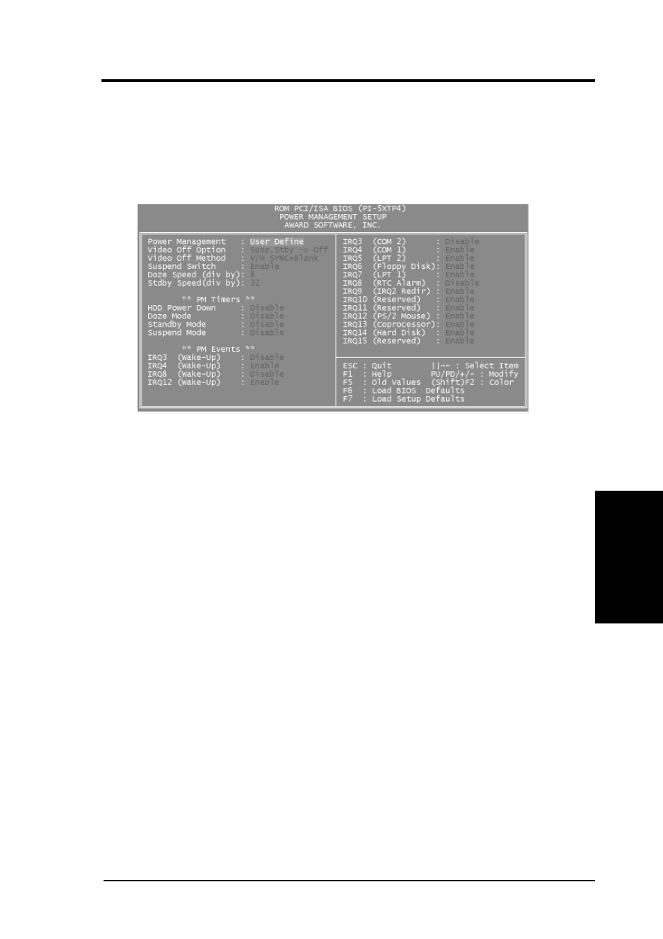 Iv. bios software, Power management setup | Asus P/I-P55TP4N User Manual | Page 43 / 64