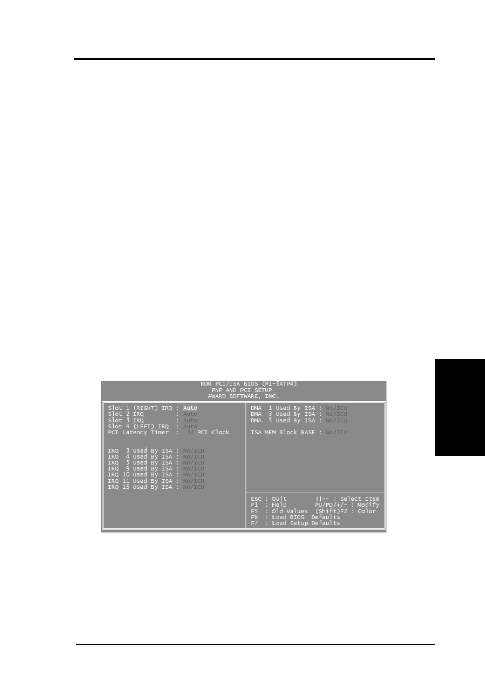 Iv. bios software, Pnp and pci setup | Asus P/I-P55TP4N User Manual | Page 45 / 64