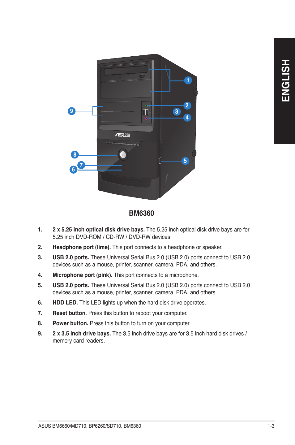 English, Bm6360 | Asus BP6260 User Manual | Page 11 / 64