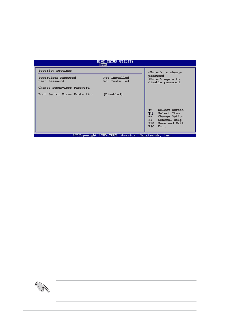 4 security, Change supervisor password | Asus SK8V User Manual | Page 104 / 144