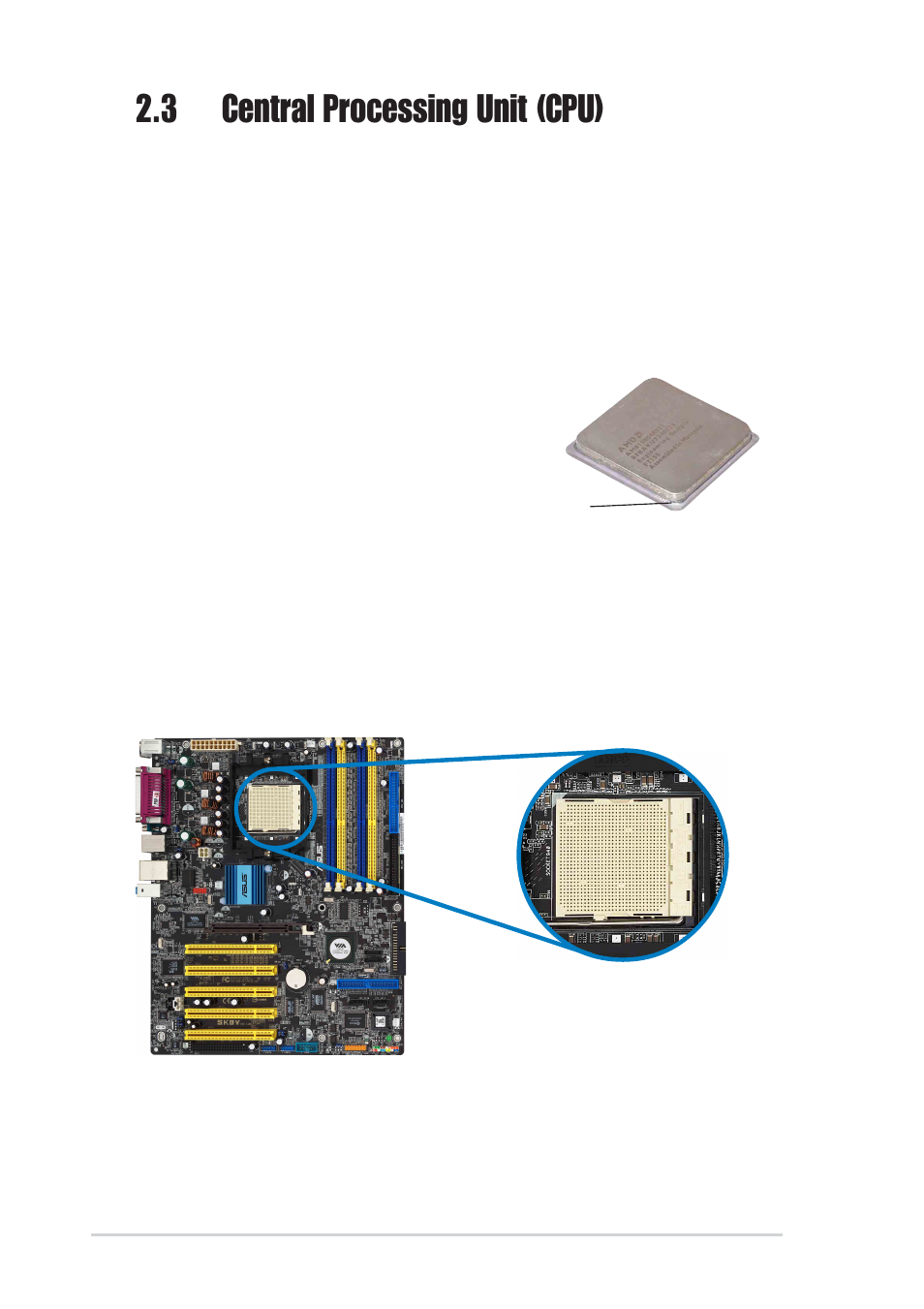 3 central processing unit (cpu), 1 overview, 2 installing the cpu | Asus SK8V User Manual | Page 28 / 144