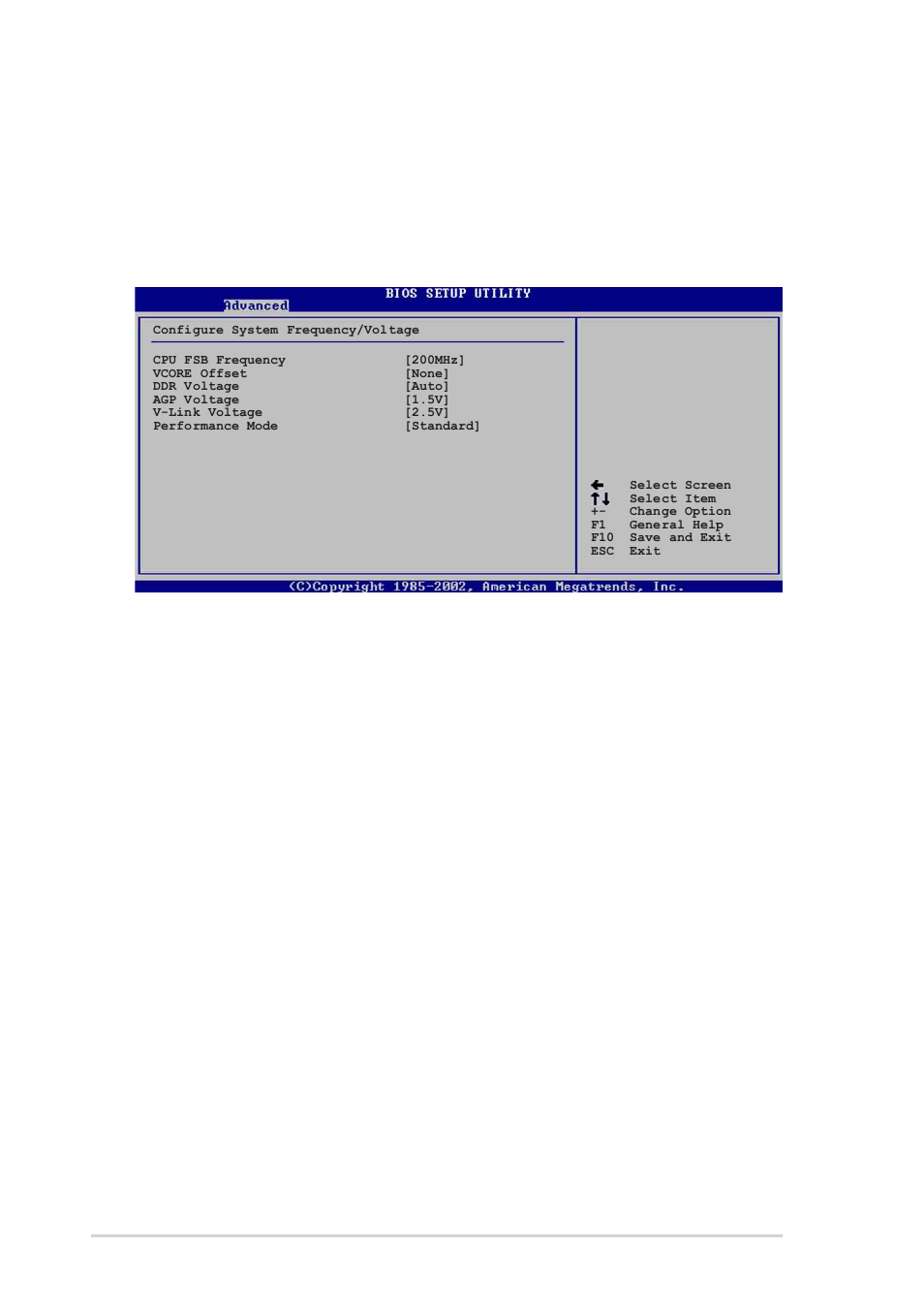 5 jumperfree configuration, Irq xx [available, Cpu fsb frequency [200mhz | Vcore offset [none, Ddr voltage [auto, Agp voltage [1.5v, V-link voltage [2.5v, 28 chapter 4: bios setup | Asus SK8V User Manual | Page 94 / 144