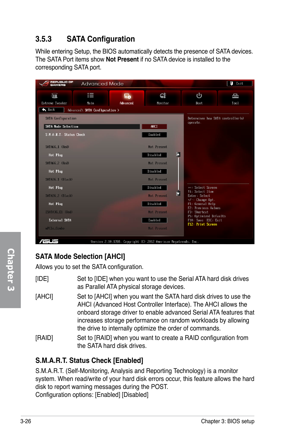 3 sata configuration, Sata configuration -26, Chapter 3 | Asus MAXIMUS V GENE User Manual | Page 106 / 208