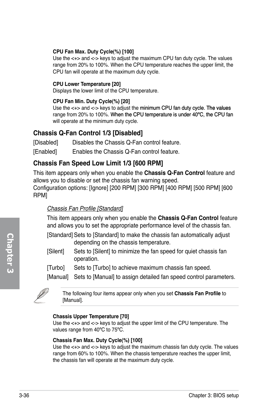 Chapter 3, Chassis q-fan control 1/3 [disabled | Asus MAXIMUS V GENE User Manual | Page 116 / 208