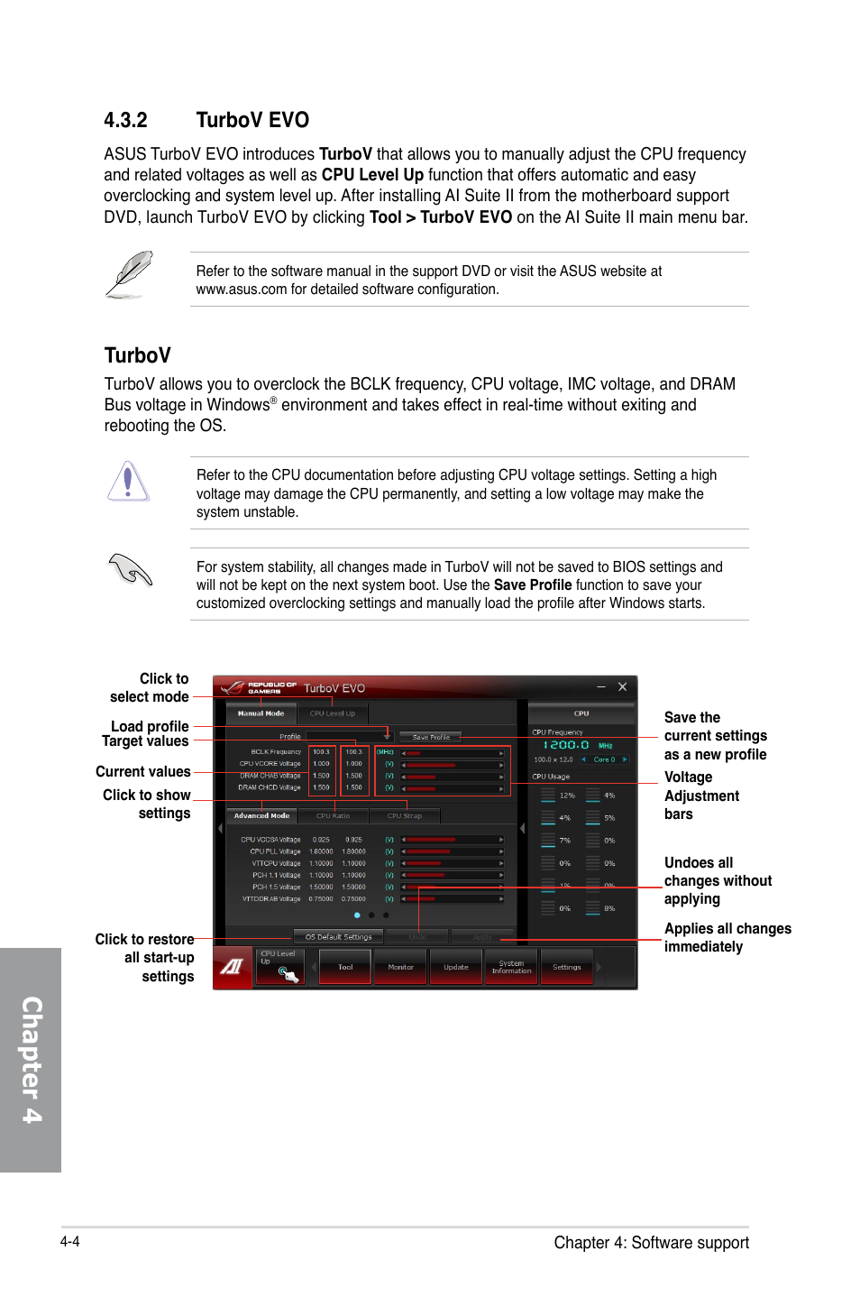 2 turbov evo, Turbov evo -4, Chapter 4 | Turbov | Asus MAXIMUS V GENE User Manual | Page 138 / 208