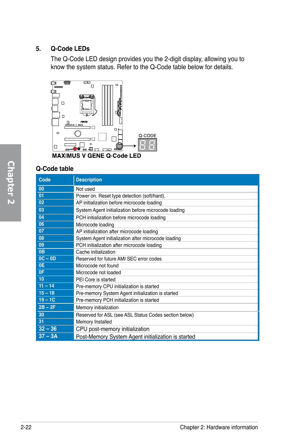 Chapter 2 | Asus MAXIMUS V GENE User Manual | Page 44 / 208