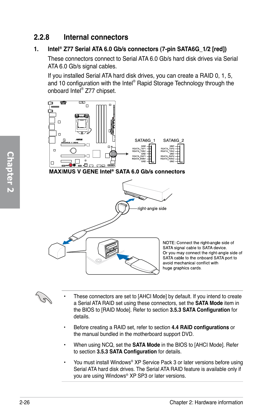 8 internal connectors, Internal connectors -26, Chapter 2 | Asus MAXIMUS V GENE User Manual | Page 48 / 208