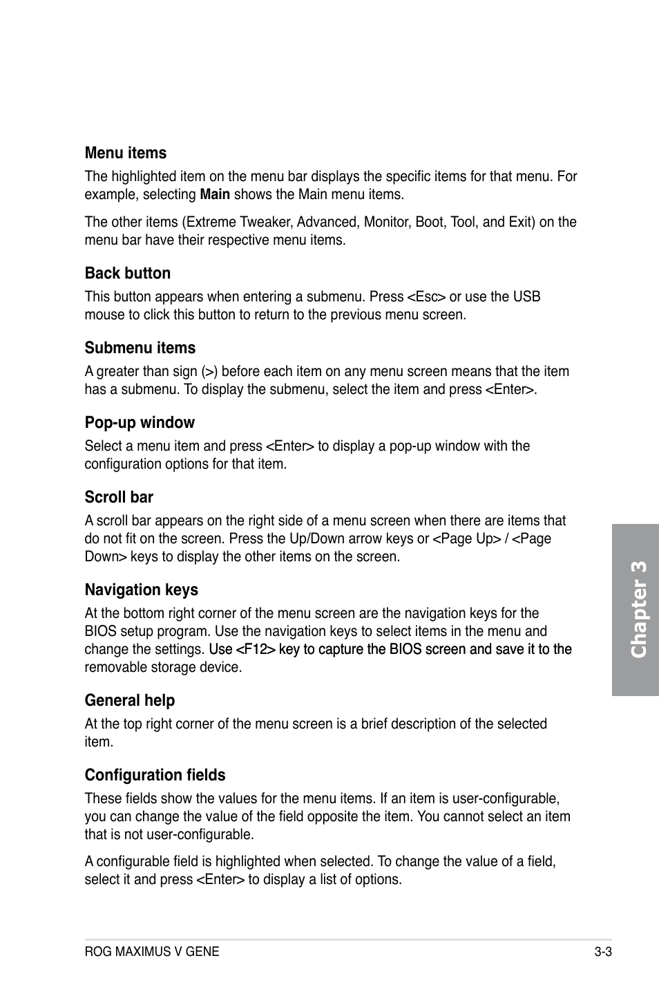 Chapter 3 | Asus MAXIMUS V GENE User Manual | Page 83 / 208