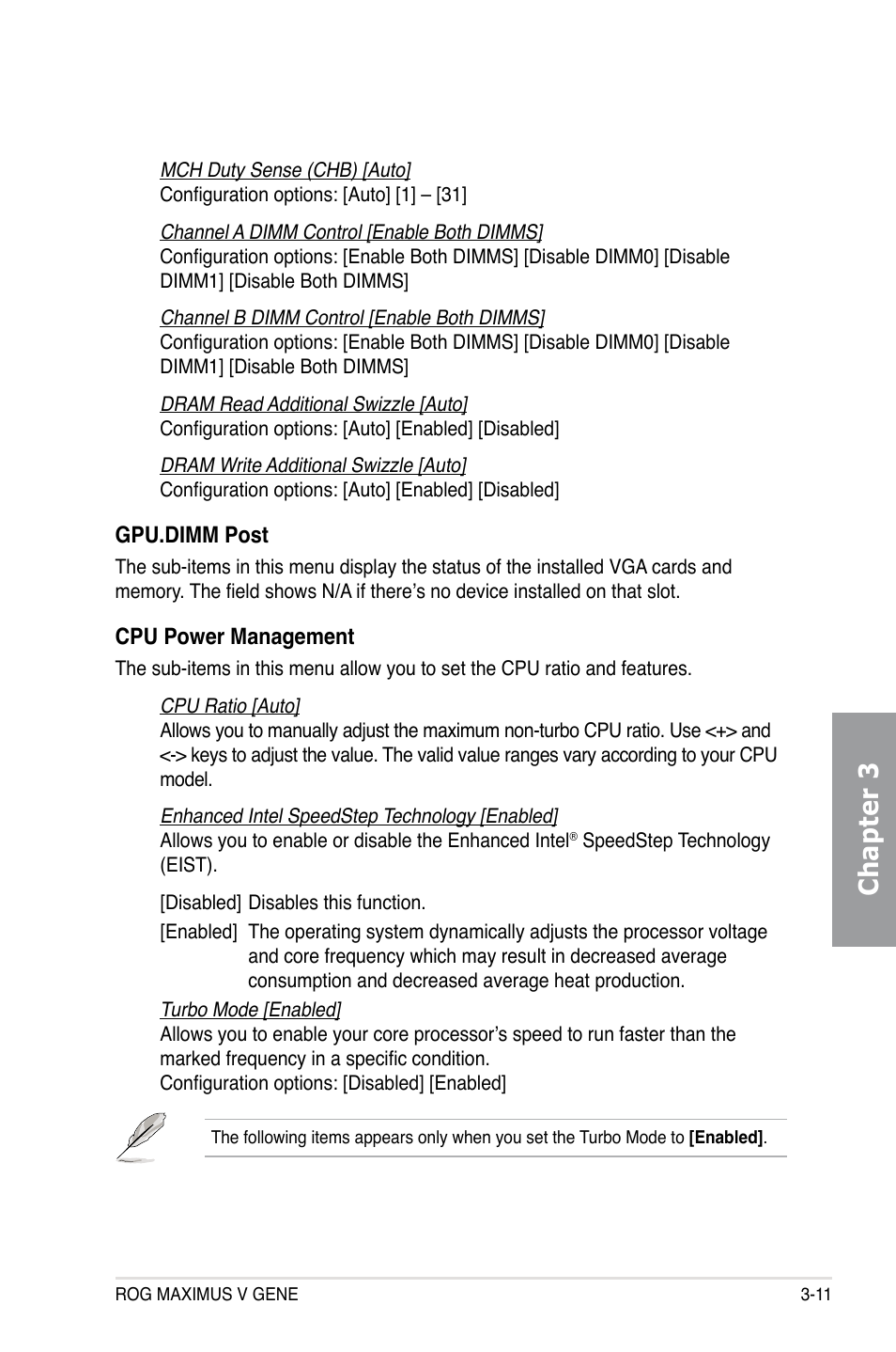 Chapter 3 | Asus MAXIMUS V GENE User Manual | Page 91 / 208