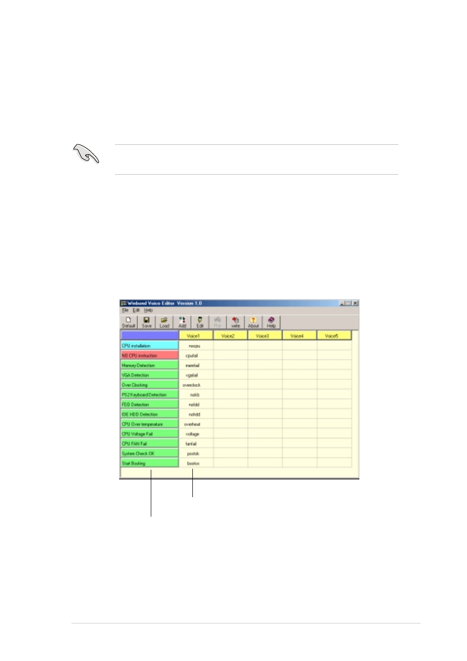 2 winbond voice editor | Asus P4B-LS User Manual | Page 109 / 126