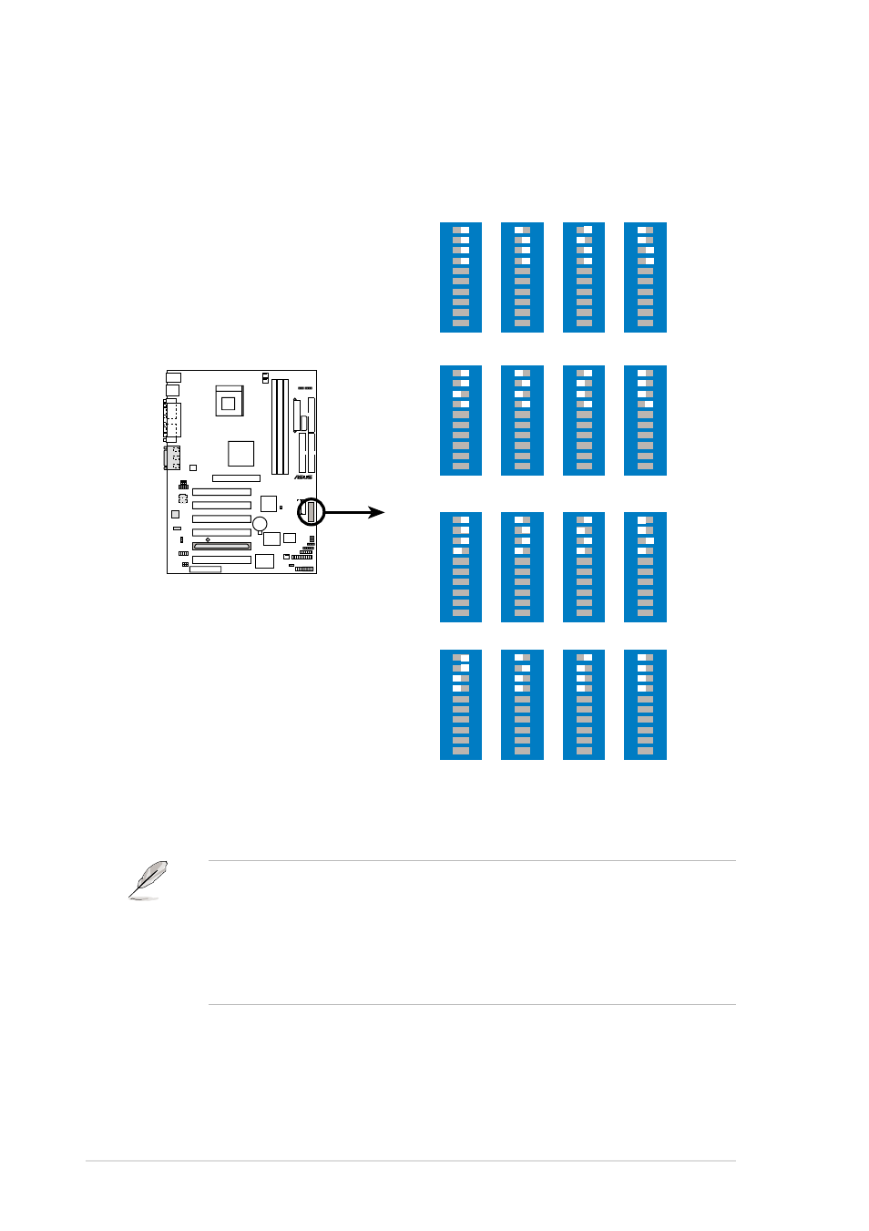 Switch, P4b-ls cpu frequency multiple selection | Asus P4B-LS User Manual | Page 40 / 126