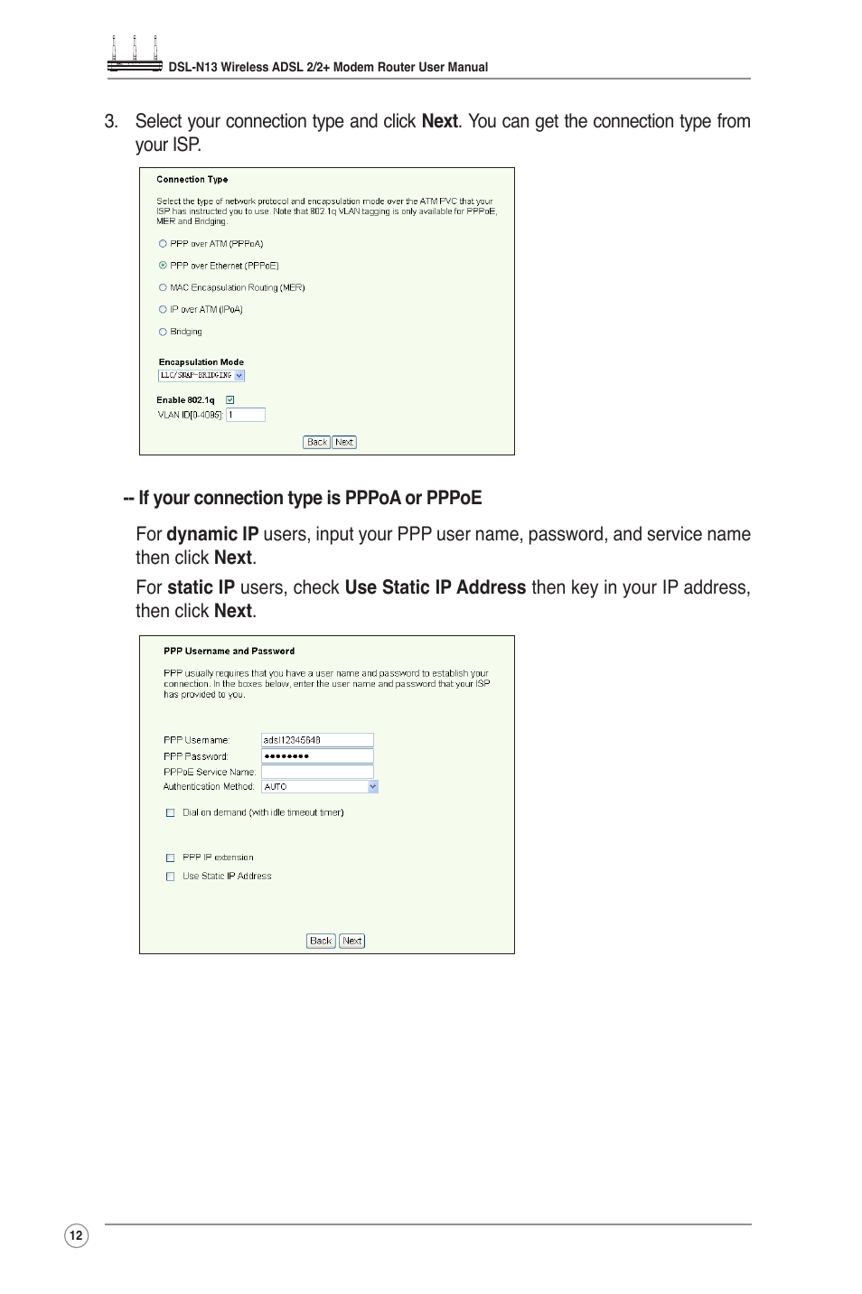 Asus DSL-N13 User Manual | Page 14 / 54