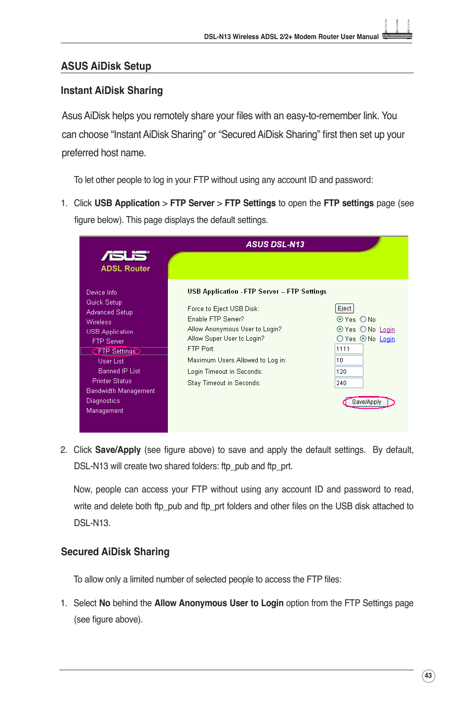 Asus DSL-N13 User Manual | Page 45 / 54