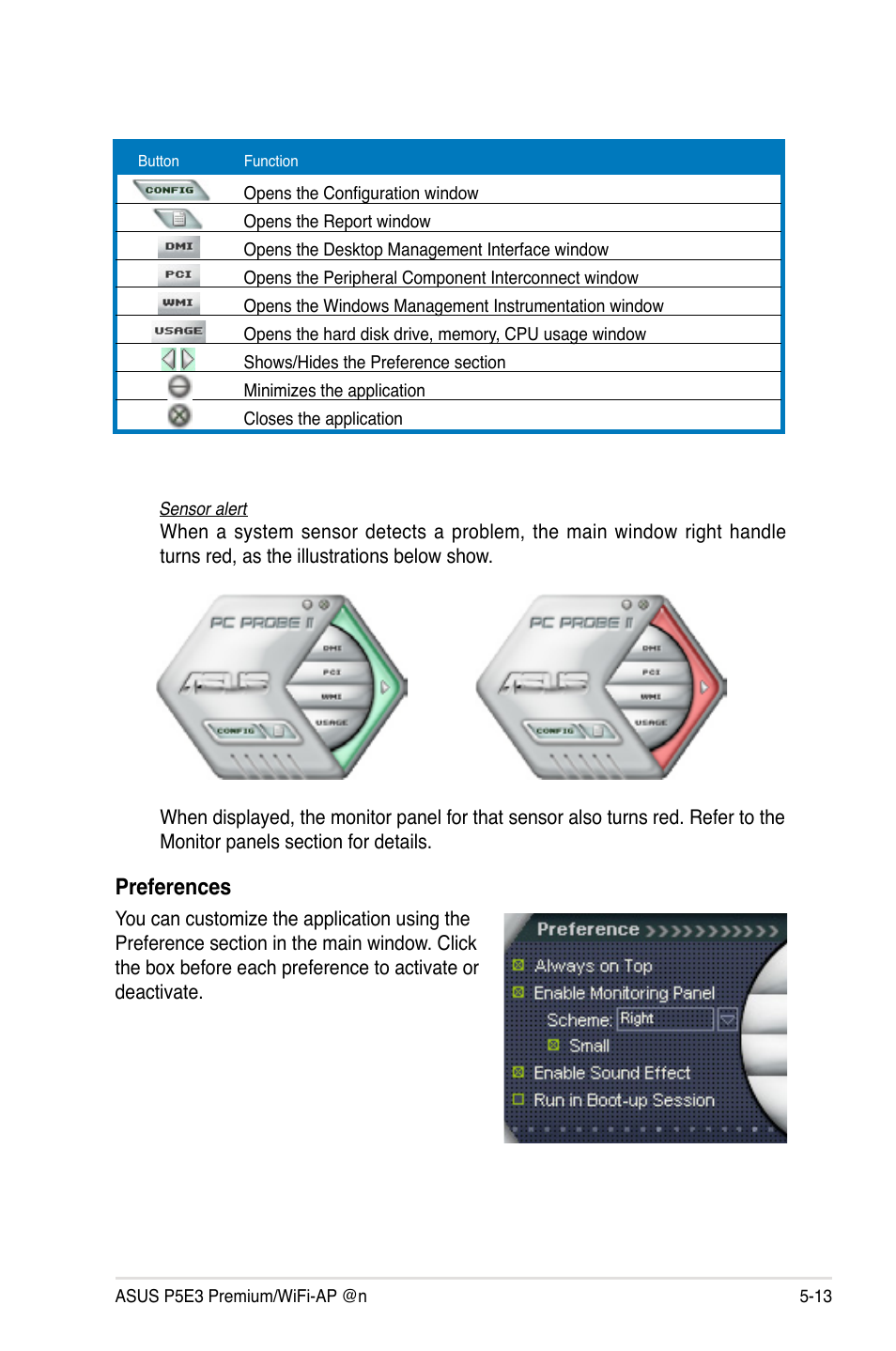 Preferences | Asus P5E3 Premium/WiFi-AP@n User Manual | Page 131 / 198