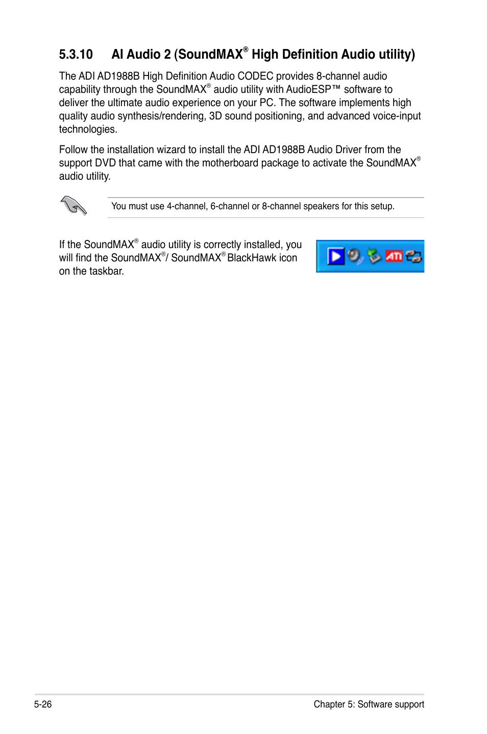 10 ai audio 2 (soundmax, High definition audio utility) | Asus P5E3 Premium/WiFi-AP@n User Manual | Page 144 / 198
